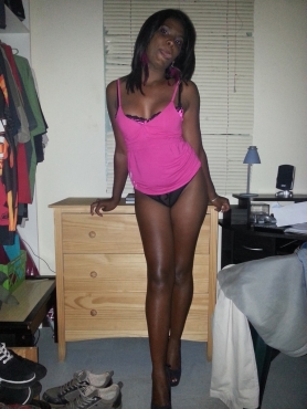Sexy black cutie in high heels and thong - #12
