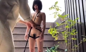 Hairy Japanese Teen With Small Boobs Gets Tied Up Outside