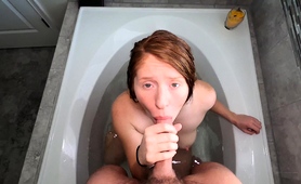 redhead-teen-blowing-stepbrother-s-big-cock-in-the-bathtub