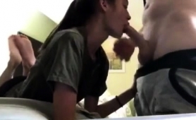 Delightful Asian Teen Slides A Big Cock Deep Down Her Throat