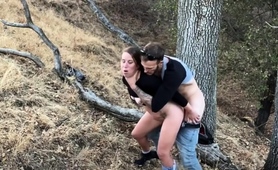 Lusty Amateur Brunette Relaxing With Wild Outdoor Fuck