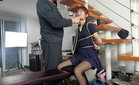 Petite Asian Girl In Stockings Gets Trained In Bondage