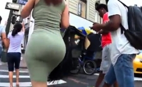 Street Voyeur Chases An Elegant Babe With A Big Round Booty